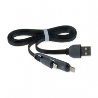 Дата-кабель зарядный 2 в 1 USB Micro USB/iPhone 5, 6, 7 BLACK ARNEZI A0605002