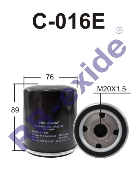1a7c53d1-bac8-11e6-aa0d-0cc47a3200a7 PH 5566 Фильтр масляный RB-Exide C-016E CITROEN, PEUGEOT